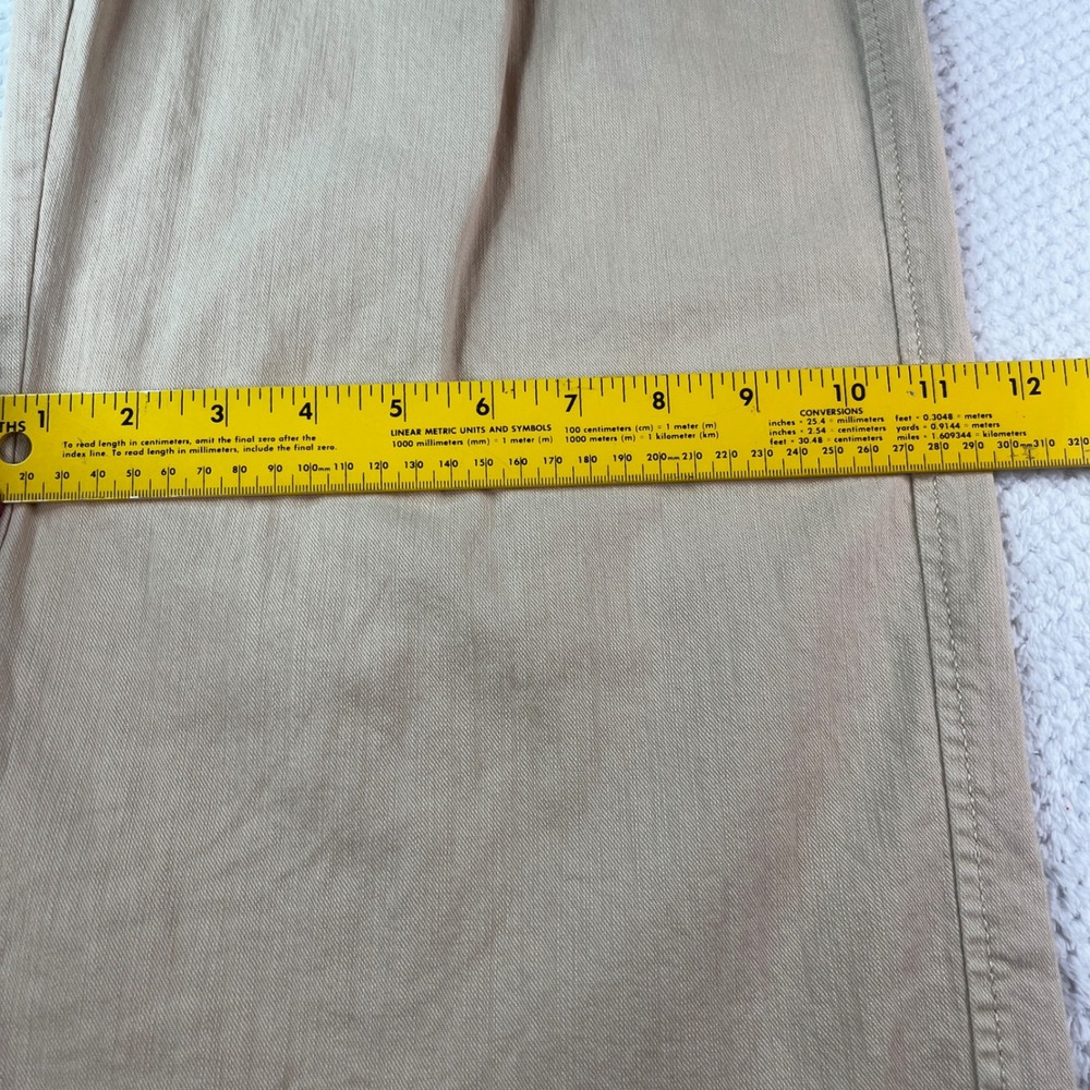 Maeve Anthropologie Womens 2P Tan Pleated High Rise Wide Leg Cropped Pants Khaki - Picture 9 of 10